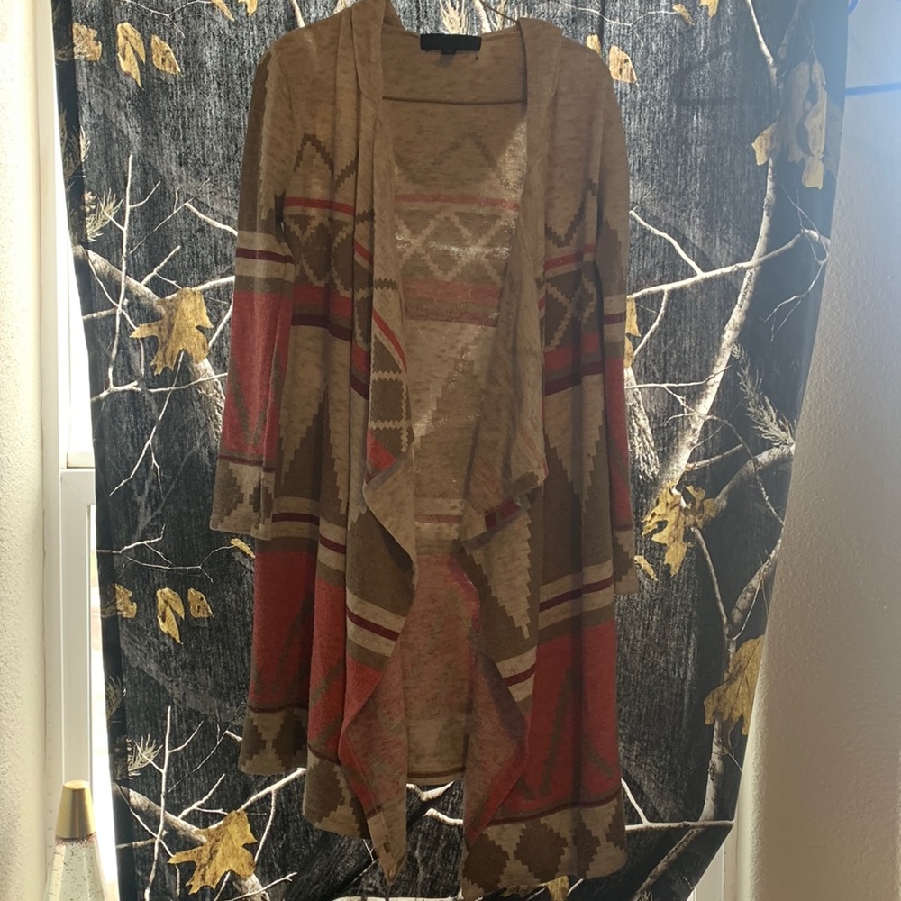 Almost Famous Native American print cardigan
